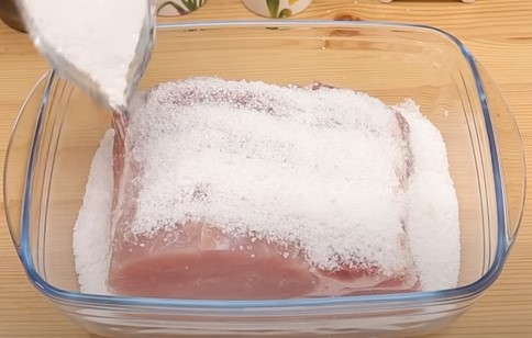 Salt curing Basturma