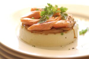 Smoked trout with panna cotta